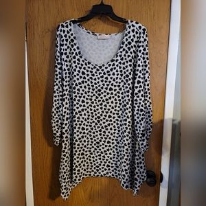 Philosophy Valentines Hearts Long Line Long Sleeve Tunic Top large